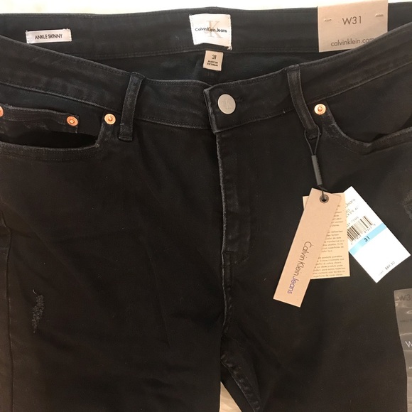 CALVIN KLEIN Black Ankle Skinny Stretch Jeans - Picture 3 of 7